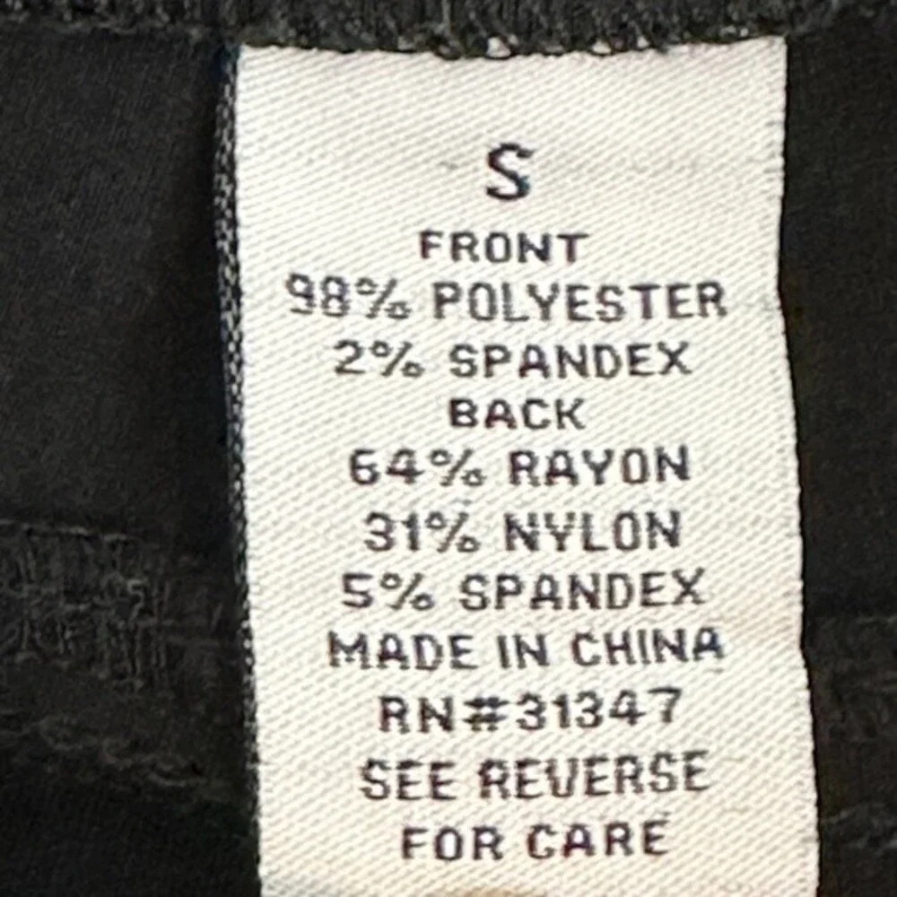 Carmen Marc Valvo Textured Front Black Leggings S